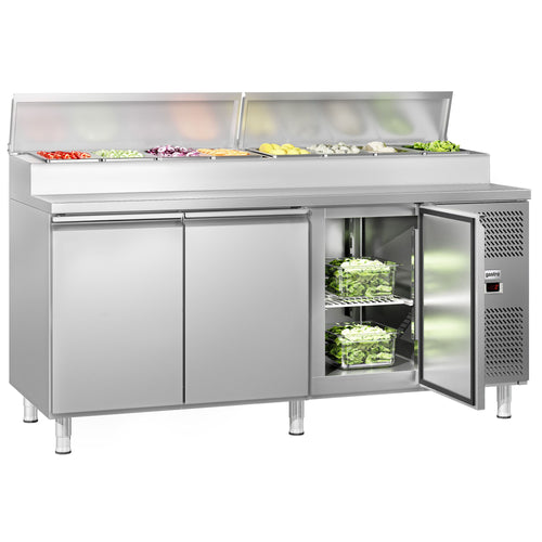 Salaattipöytä ECO - 1795x700 mm - 3 ovea - varten 8x GN 1/3