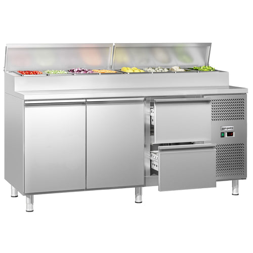 Commercial Prep Counter ECO - 1795x700mm - 2 Doors & 2 Drawers - for 8x GN 1/3