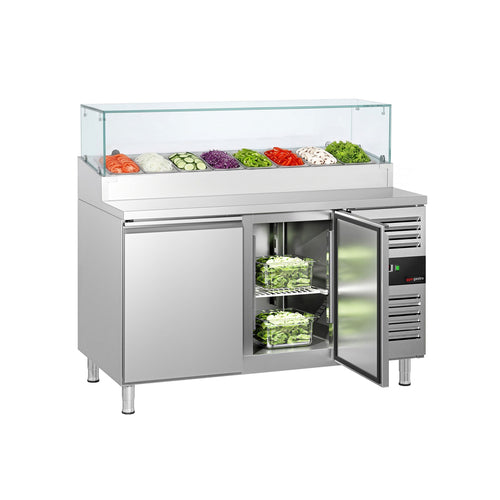 Commercial Prep Counter PREMIUM - 1510x800mm - 2 Doors - for 8x GN 1/3