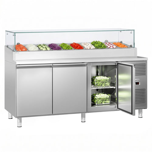 Commercial Prep Counter ECO - 2020x800mm - 3 Doors - for 10x GN 1/3