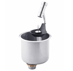 Einbauversion Huuhtelupesä yhteensopiva: annoskauhat - WATERSTOP - 141x141x110 mm - ominaisuudet: G 1/2 -liitäntä & hygieeninen & helppo puhdistaa & kestävä - sis. siihtelleri & vesistoppi-automatiikka & takaiskuventtiili & siivilä