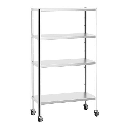 RST‑hylly PREMIUM - 1000x500 mm - Syvyys: 500 mm - 4 hyllytasoa (SÄÄDETTÄVÄ) - 4 pyörää - Kantavuus: 320 kg