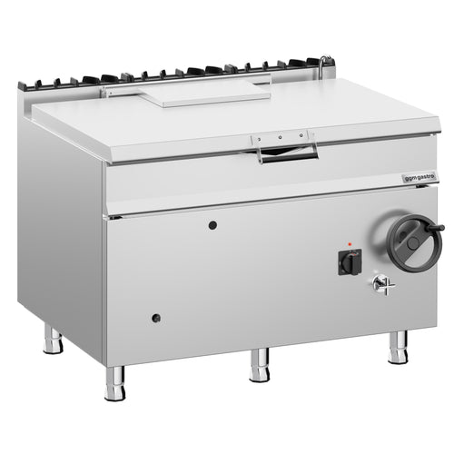 Kippipannu - kaasu - 120 l - 30 kW - käsipyörä ja vesiliitäntä
