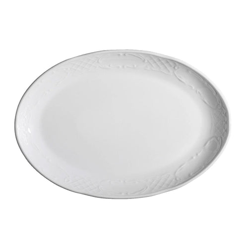 (6 kpl) CLASSICO - lautanen - ovaali - posliini - 320x320 mm - valkoinen