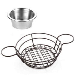(5 kpl) Ranskanperunakori - ruostumaton teräs - pyöreä - dippikipoilla - Ø 21 cm
