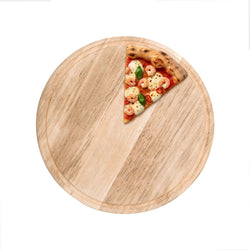 Pizzalautanen - safteuralla - pyöreä - puu - Ø 260 mm