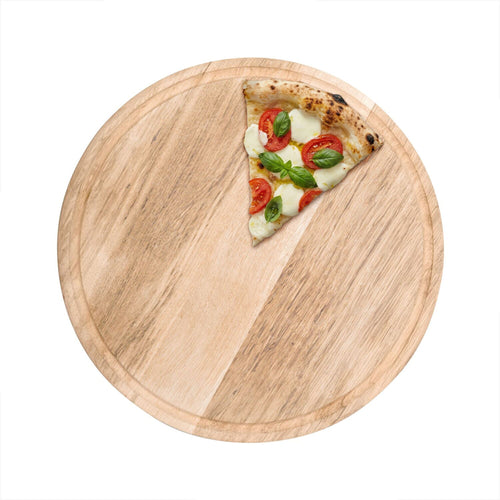 Pizza Plate - Wood - Ø300mm - with juice groove