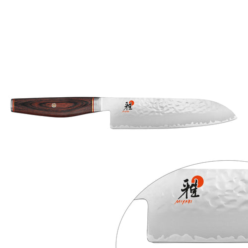MIYABI | 6000 MCT Santoku Chef's Knife 180 mm – Plain Edge - Fish, Meat & Veg - Made in Japan