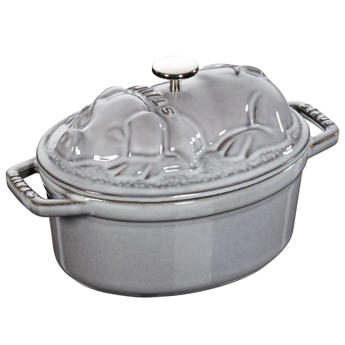 STAUB | LA COCOTTE - Cocotte-pata - possu kansi - soikea - 170mm - valurauta - grafiitinharmaa
