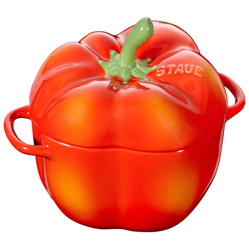 STAUB | CERAMIQUE - Cocotte-pata- paprikan muotoinen - Ø 110mm - keraaminen - oranssi-punainen