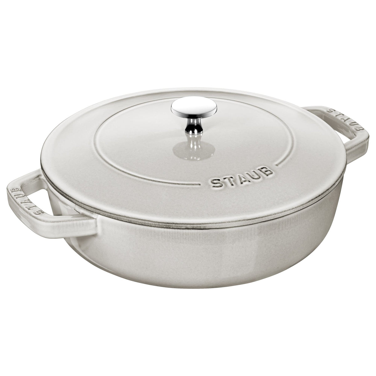 STAUB | BRAISERIT - Paahdin Chistera Drop-rakenteella - Ø 240mm - Valurauta - Valkoinen tryffeli