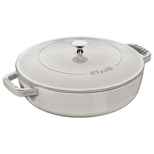 STAUB | BRAISERIT - Paahdin Chistera Drop-rakenteella - Ø 280mm - Valurauta - Valkoinen tryffeli