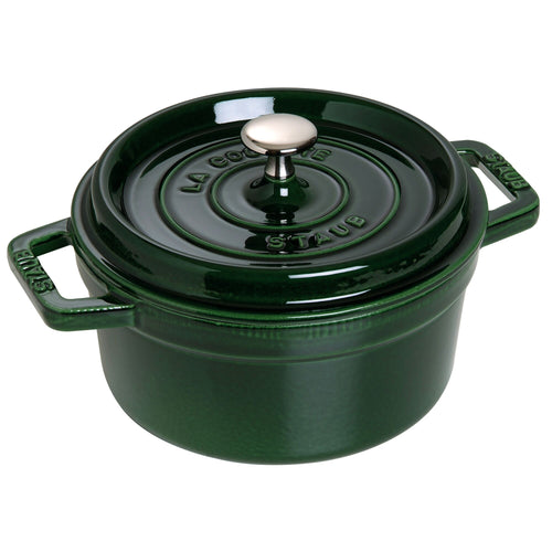 STAUB | Cocotte Round Enamelled Cast Iron Casserole Dish – Ø 220–230 mm – Basil Green