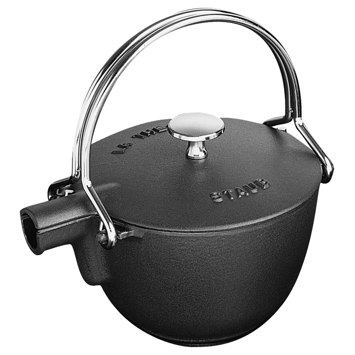 STAUB | Cast Iron Teapot 1.1 L – Black - Infuser, Stainless Handle - Grill Compatible