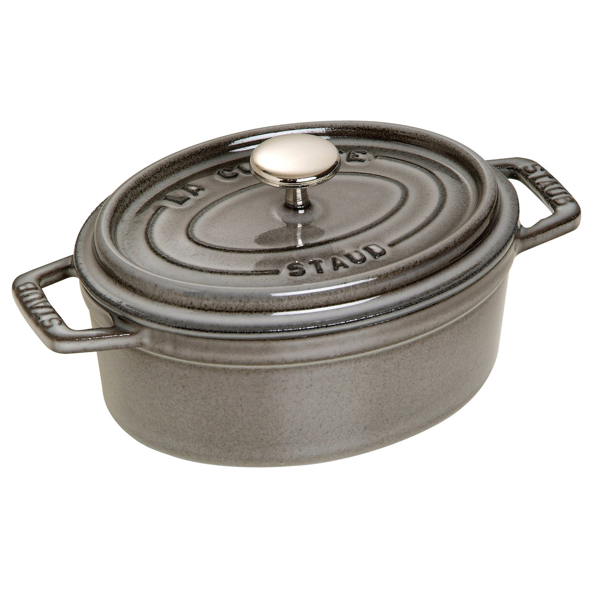 STAUB | Mini Cocotte Oval Enamelled Cast Iron Casserole Dish – 170 mm Oval – Graphite Grey