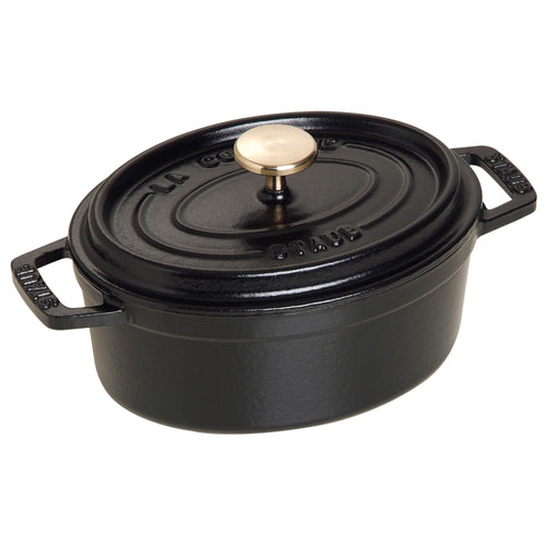 STAUB | Mini Cocotte Oval Enamelled Cast Iron Casserole Dish – 170 mm Oval – Black