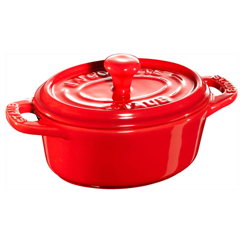 STAUB | CERAMIQUE - Mini Cocotte-pata - Ø 100mm - soikea - keraaminen - kirsikanpunainen