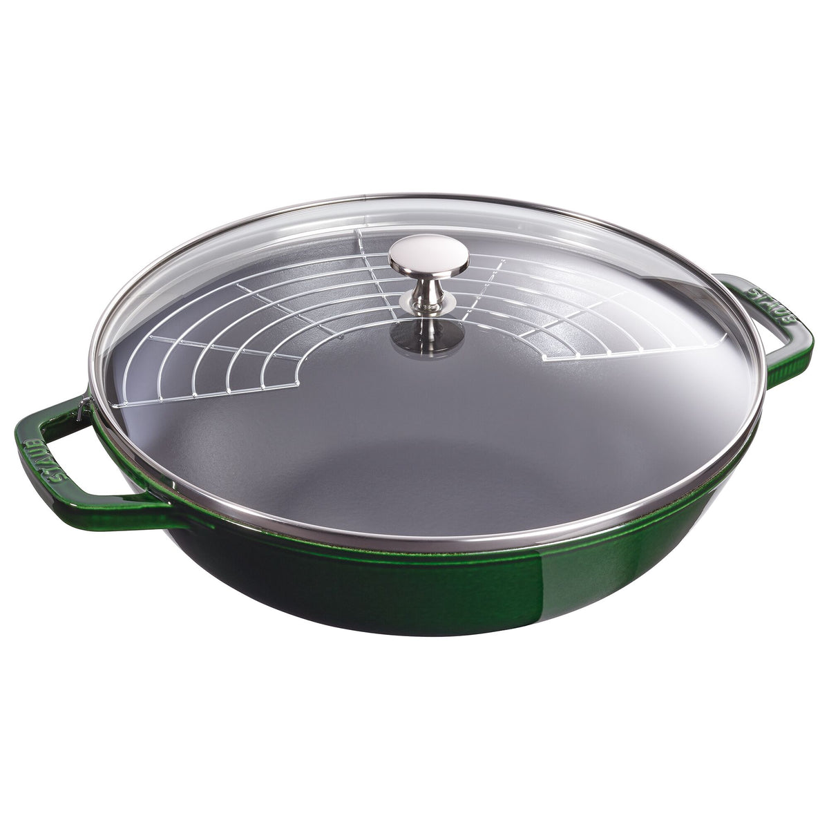 STAUB | SPECIALITIES - Wok lasikannella - Ø 300mm - valurauta - basilikanvihreä