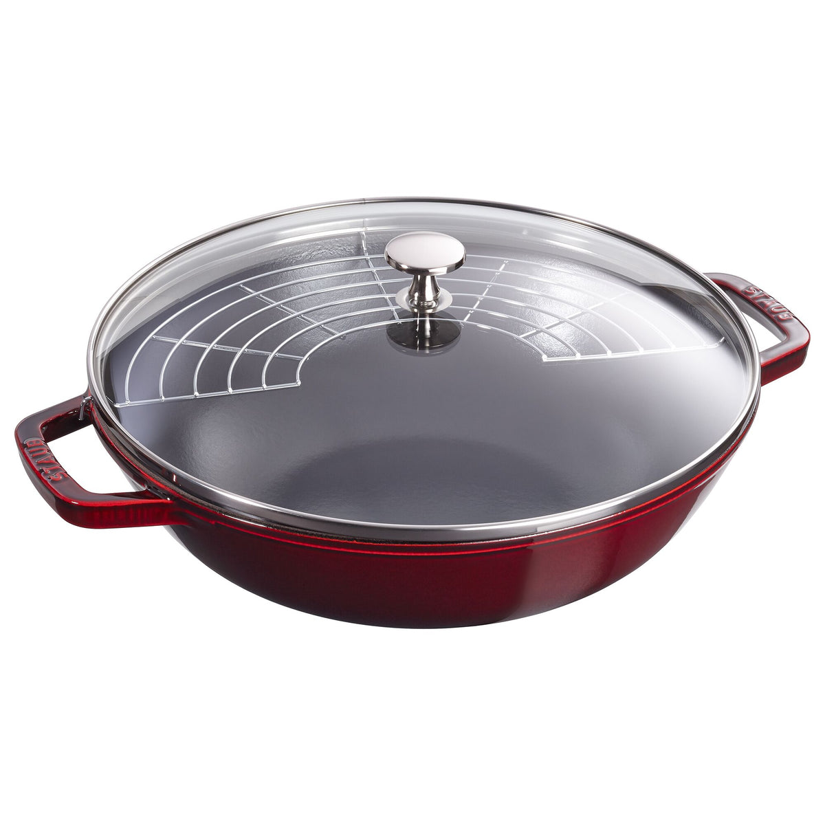 STAUB | SPECIALITIES - Wok lasikannella - Ø 300mm - valurauta - grenadiini