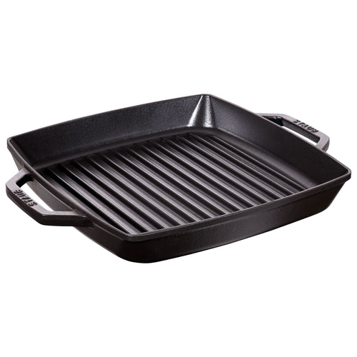 STAUB | Pure Grill Square Cast Iron Grill Pan – 28x28 cm - Black - Non-Stick, Induction Only