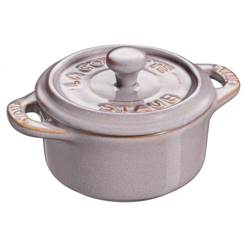 STAUB | CERAMIQUE - Mini Cocotte-pata - Ø 100mm - pyöreä - keraaminen - antiikinharmaa