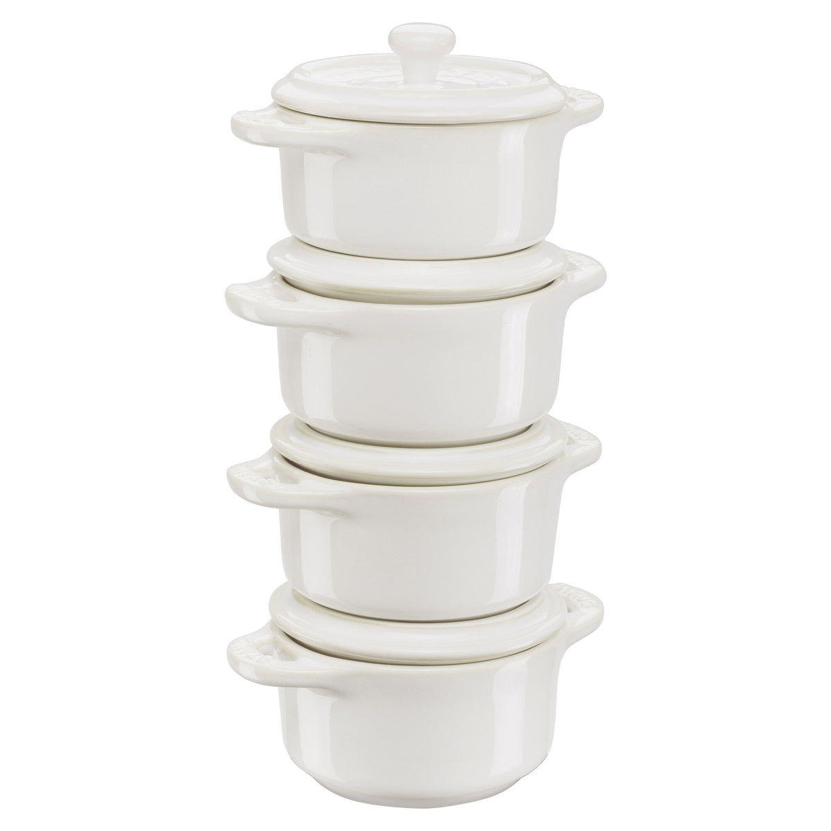 STAUB | CERAMIQUE - Cocotte-pata setti - 4-kpl - Ø 100mm - keraaminen - norsunluunvalkoinen