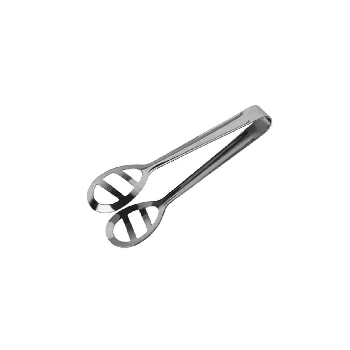 Serving tongs - Semi-open & slotted - Length: 214mm - Stainless steel