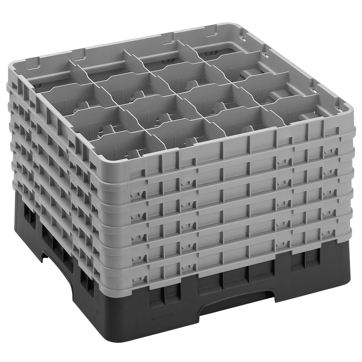 CAMBRO | CAMRACK® - Lasipesukori 1/1 - 16 lokeroa - 6 jatko-osalla - 500x500mm - Musta
