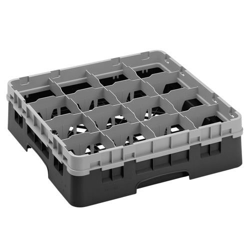 CAMBRO | CAMRACK® - Lasipesukori 1/1 - 16 lokeroa - 1 jatko-osalla - 500x500mm - Musta