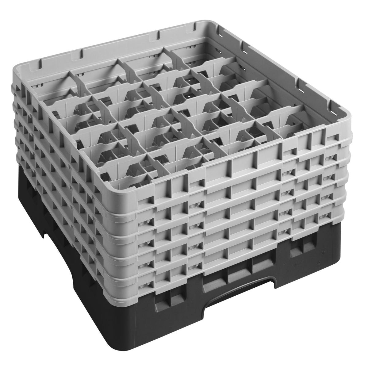 CAMBRO | CAMRACK® - Lasipesukori 1/1 - 16 lokeroa - 5 jatko-osalla - 500x500mm - Musta