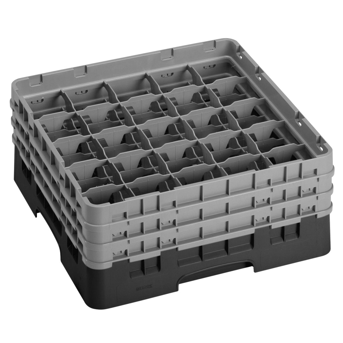 CAMBRO | CAMRACK® - Lasipesukori 1/1 - 25 lokeroa - 3 jatko-osalla - 500x500mm - Musta
