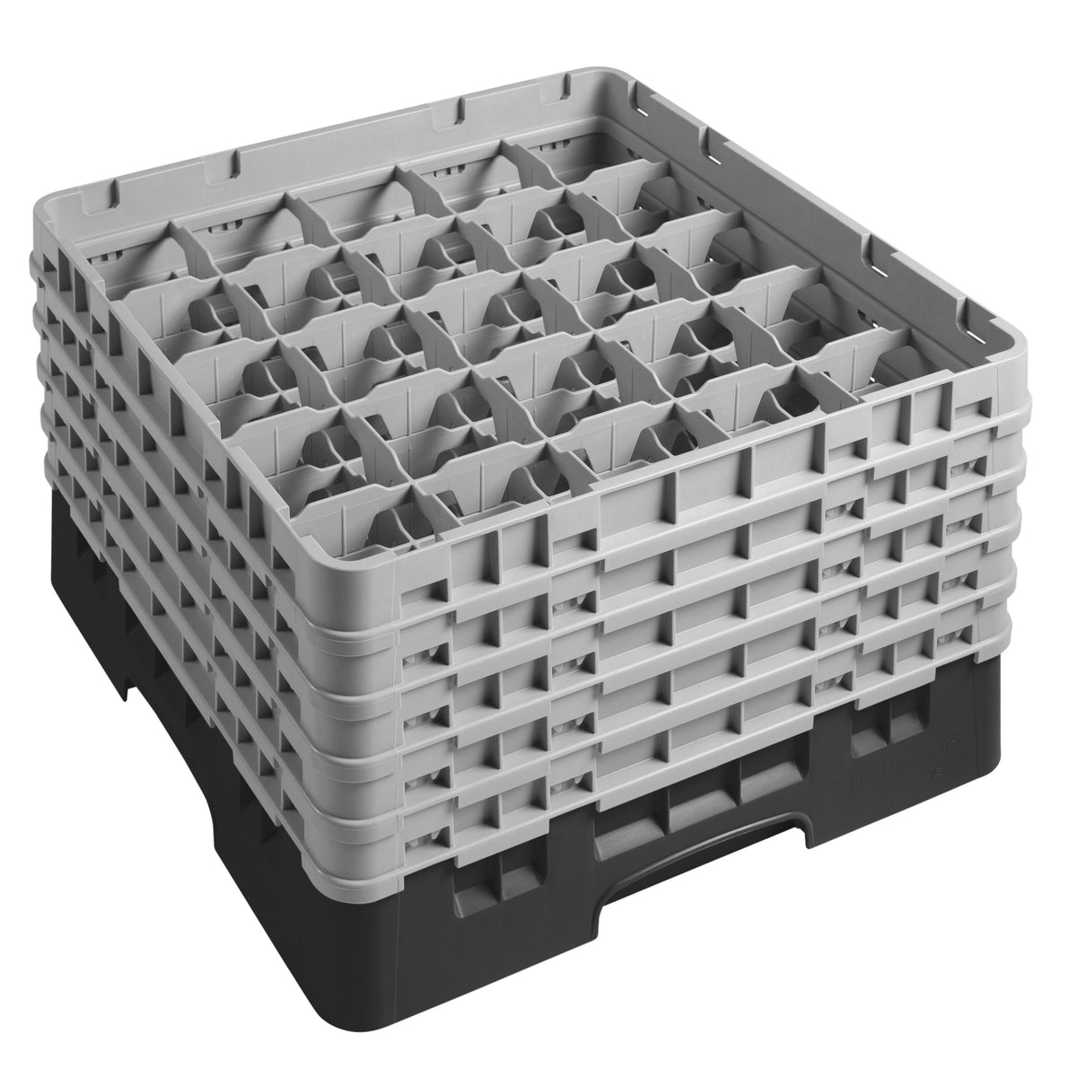 CAMBRO | CAMRACK® - Lasipesukori 1/1 - 25 lokeroa - 5 jatko-osalla - 500x500mm - Musta