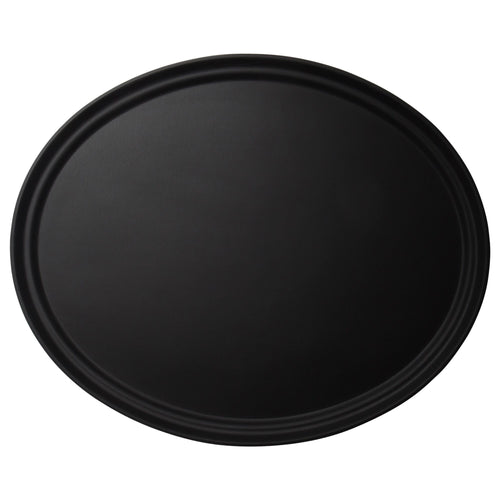 (6 pieces) CAMBRO | Camtread® Oval Fibreglass Serving Tray – Non‑Slip – 685×560 mm – Black