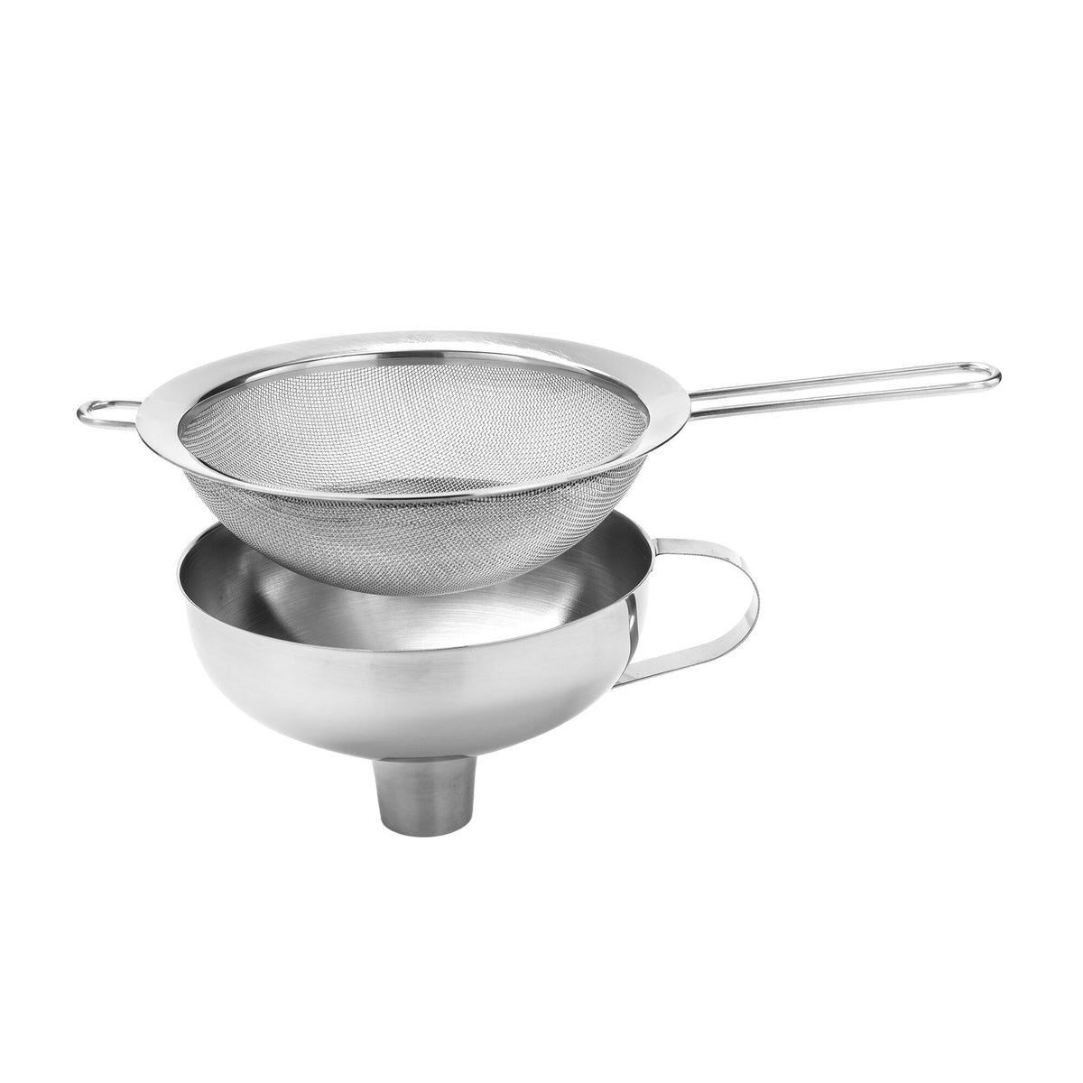 ISI | Funnel with Sieve – 2-Piece Set – Stainless Steel