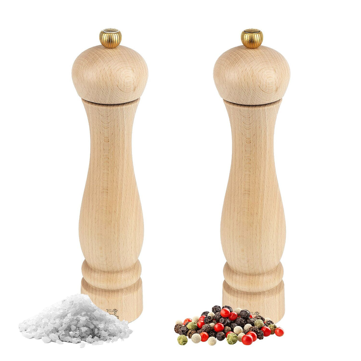 (6 kpl) PEUGEOT | CLERMONT - Suola- ja pippurimylly - Luonnonpuu - Korkeus: 240mm