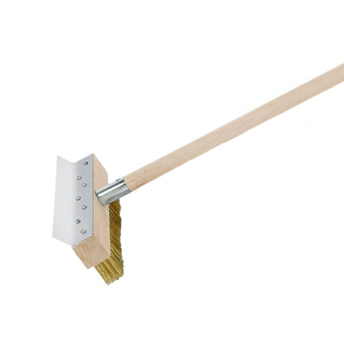 Pizzauunin harja - 270x1 002x50 mm - messingiharjakset; kaavin; puuvarsi