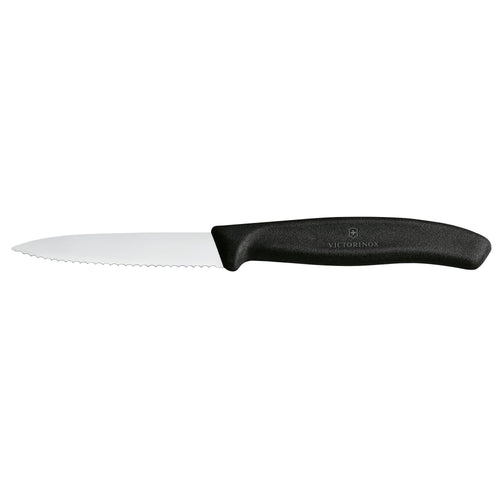 VICTORINOX | Swiss Classic Serrated Paring & Vegetable Knife – 80 mm blade - Black handle