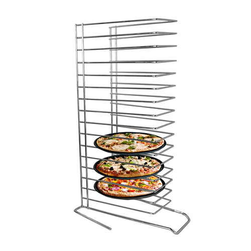 Pizzapeltoteline - 15 lokeroa; 318x650 mm; 351 mm korkeus - ruostumaton teräs