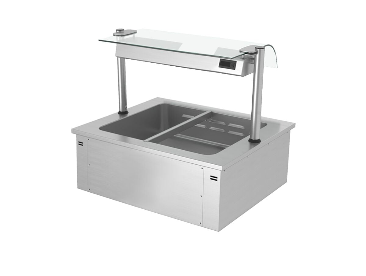 Upotettava vesihaude - 1,46 kW - 2x GN 1/1 - suojalasi
