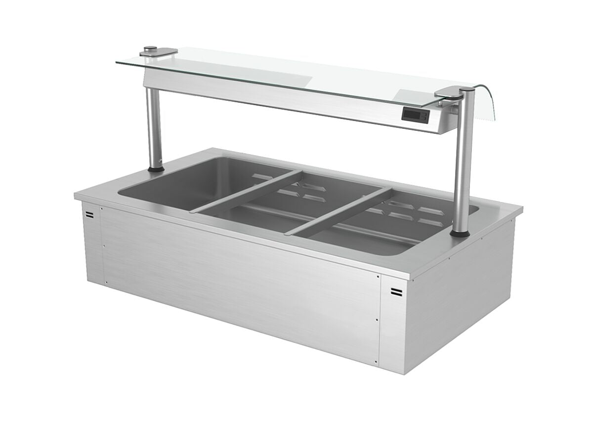 Upotettava vesihaude - 2,19 kW - 3x GN 1/1 - suojalasi