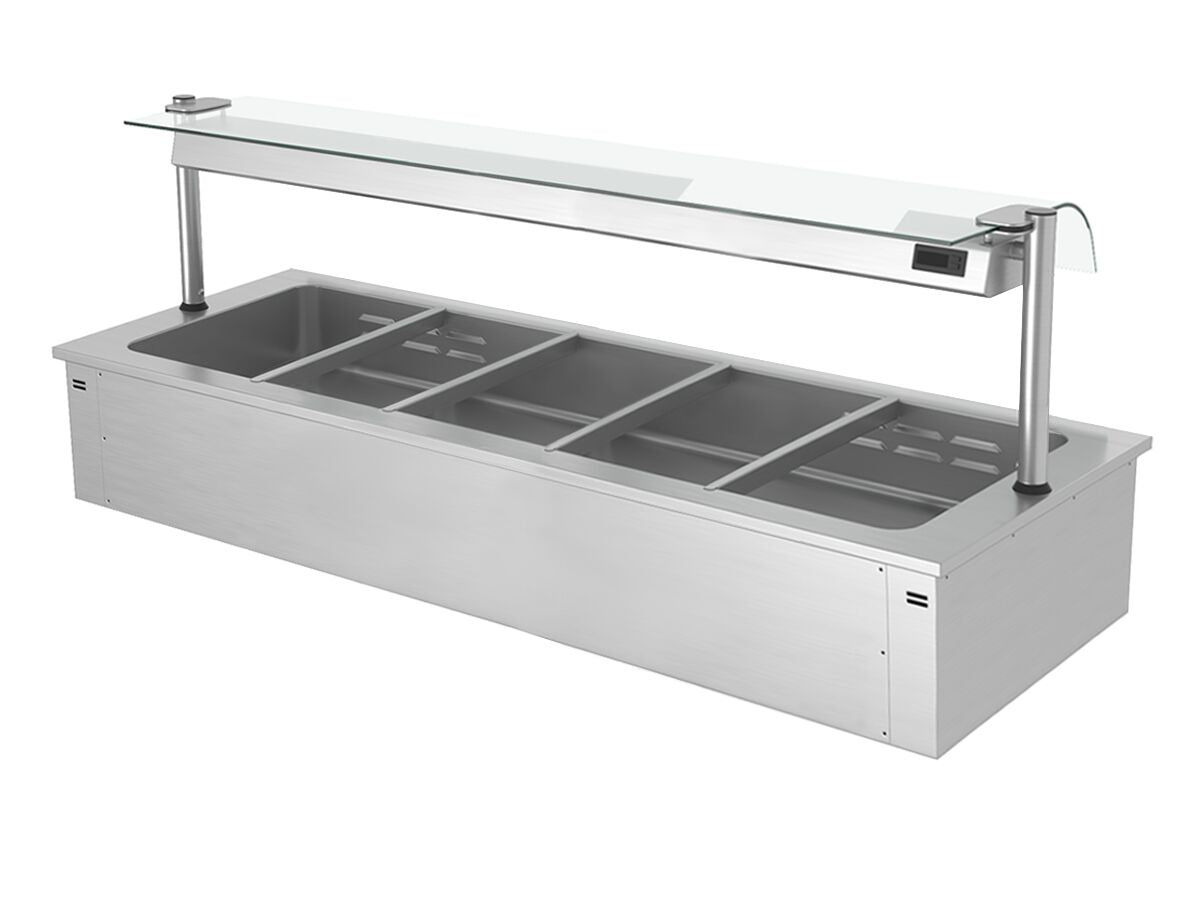 Upotettava vesihaude - 3,65 kW - 5x GN 1/1 - suojalasi