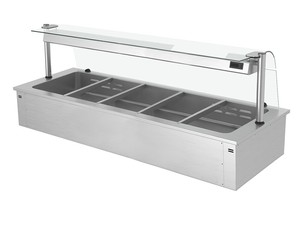 Upotettava vesihaude - 3,65 kW - 5x GN 1/1 - suojalasi