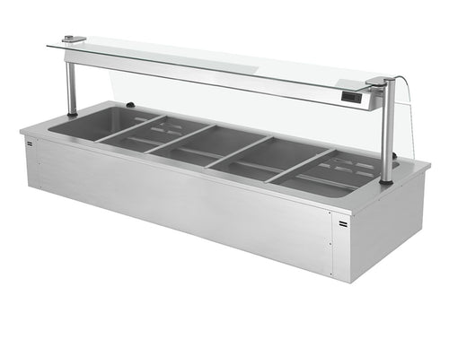 Upotettava vesihaude - 3,65 kW - 5x GN 1/1 - suojalasi