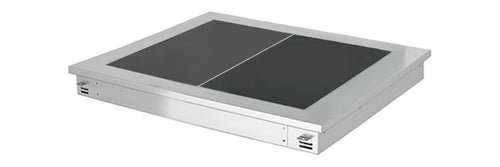 Upotettava Lämpölevy - ruostumaton teräs - lasipinnalla - 810 mm - 2 x GN 1/1 - 0,9 kW