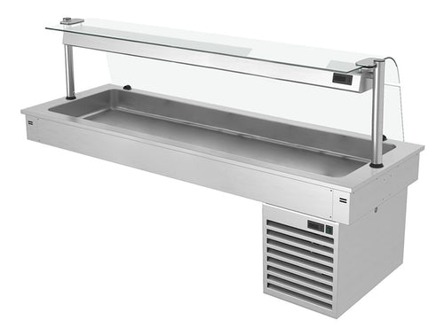 Upotettava kylmäallas - 1785 mm - +2–+8 °C - 5 GN 1/1-astiaa - 410 W - lasikupu