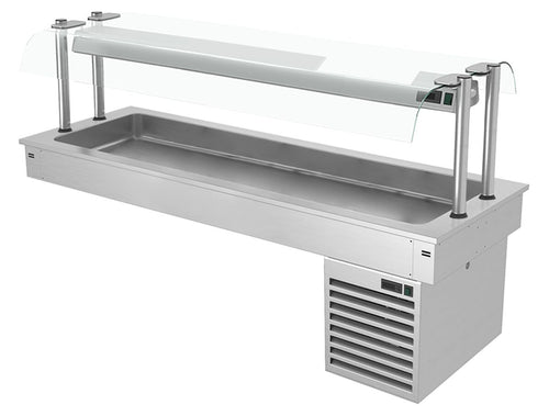 Upotettava kylmäallas - 1785 mm - +2–+8 °C - 5 GN 1/1-astiaa - 410 W - lasisuoja