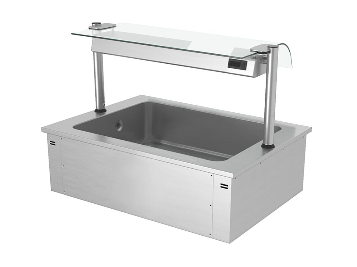 Upotettava jäätelöallas - 1135 mm - 3 GN 1/1-astiaa - 130 l - lasisuojus