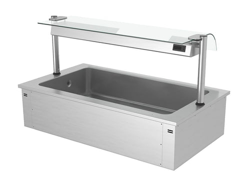 Upotettava jäätelöallas - 1460 mm - 4 GN 1/1-astiaa - 160 l - suojalasi