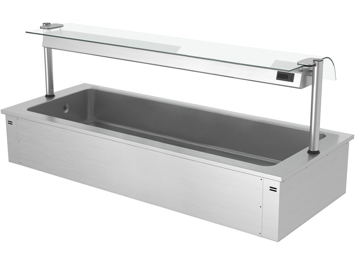 Upotettava jäätelöallas - 2110 mm - 6 GN 1/1-astiaa - 250 l - suojalasi