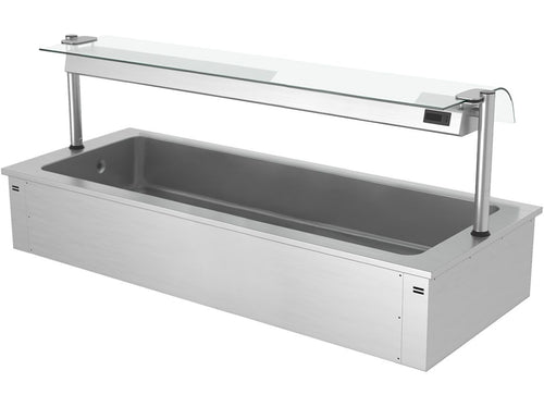 Upotettava jäätelöallas - 2110 mm - 6 GN 1/1-astiaa - 250 l - suojalasi